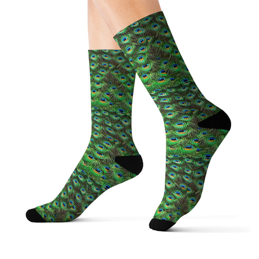 Peacock Multi Decorative Pattern Sublimation Socks