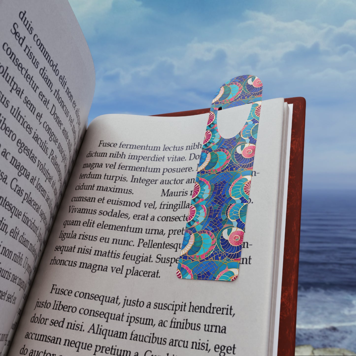 Cloisonne Sea Shells Reading Decorative Bookmark