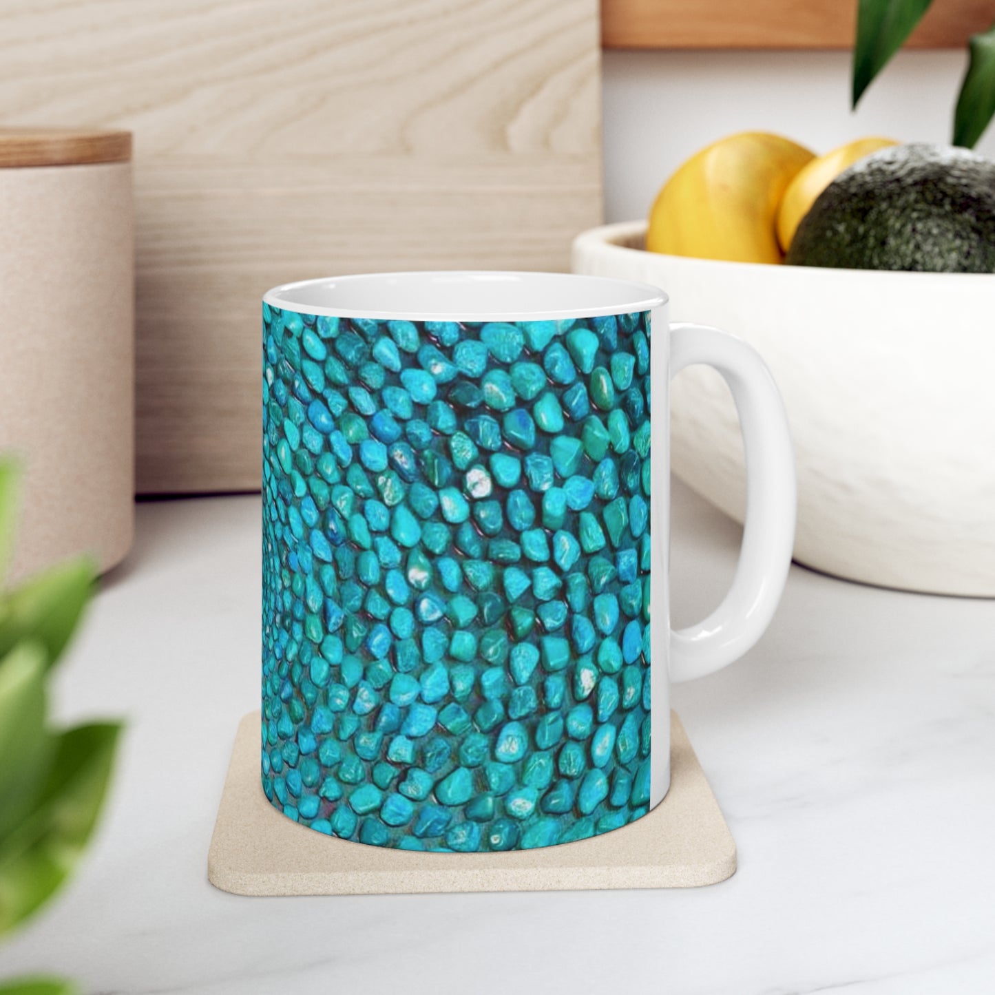 Turquoise Stone Natural Hot Beverage Coffee Tea Decorative Ceramic Mug 11oz