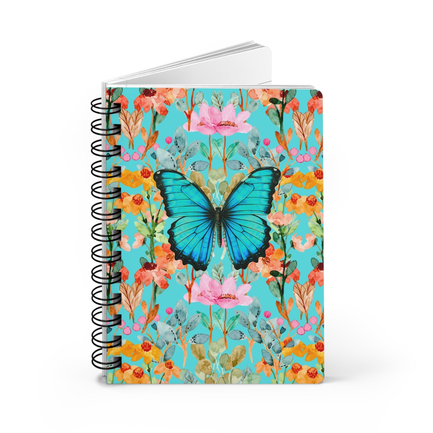 Wildflower Fields Turquoise Writing Sketch Inspiration Spiral Bound Journal