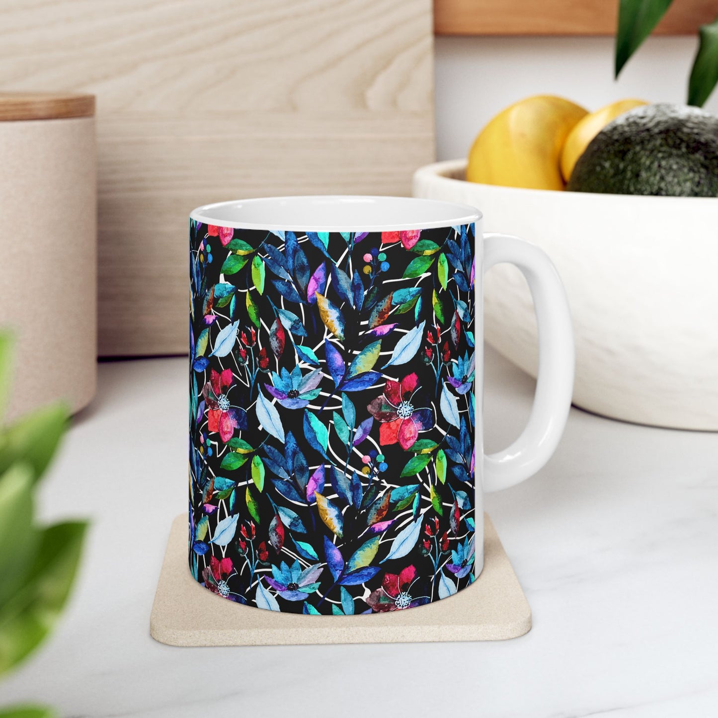 Once Upon A Forest Leaves Coffee Tea Ceramic Mug, (11oz) Limited Edition September 2024