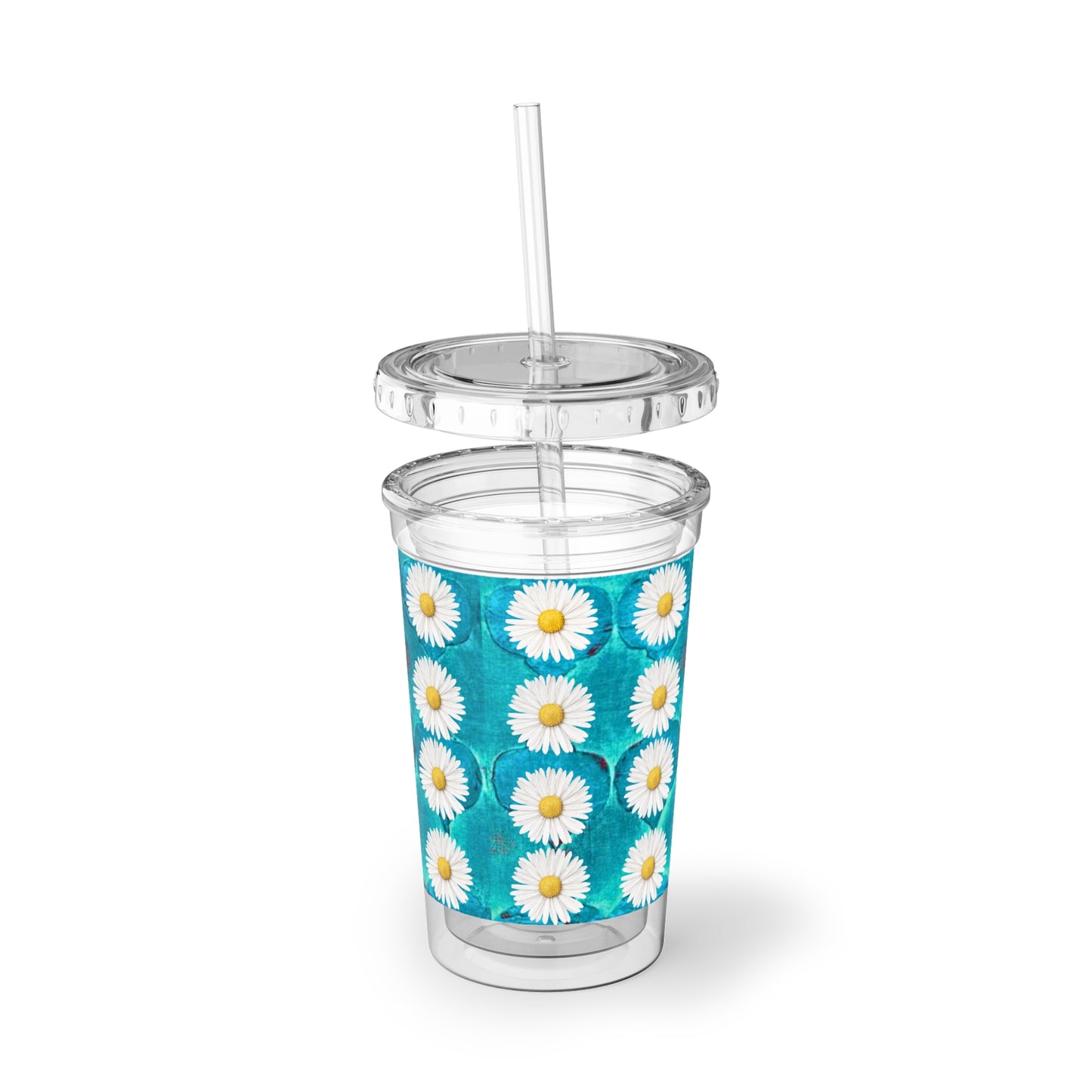 SageDaisy Living Logo Turquoise Arabesque Suave Acrylic Cup