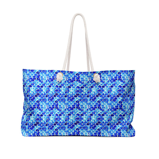 Blue Sea Glass Shopper Market Weekender Bag
