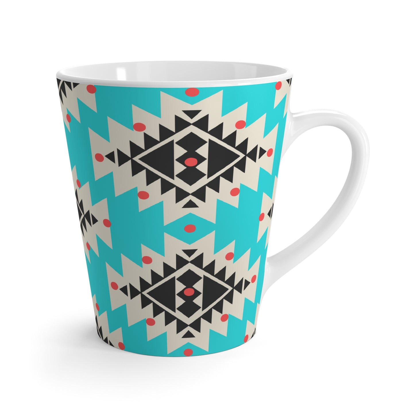 Navajo Concho Turquoise Decorative Pattern Cappuccino Latte Mug