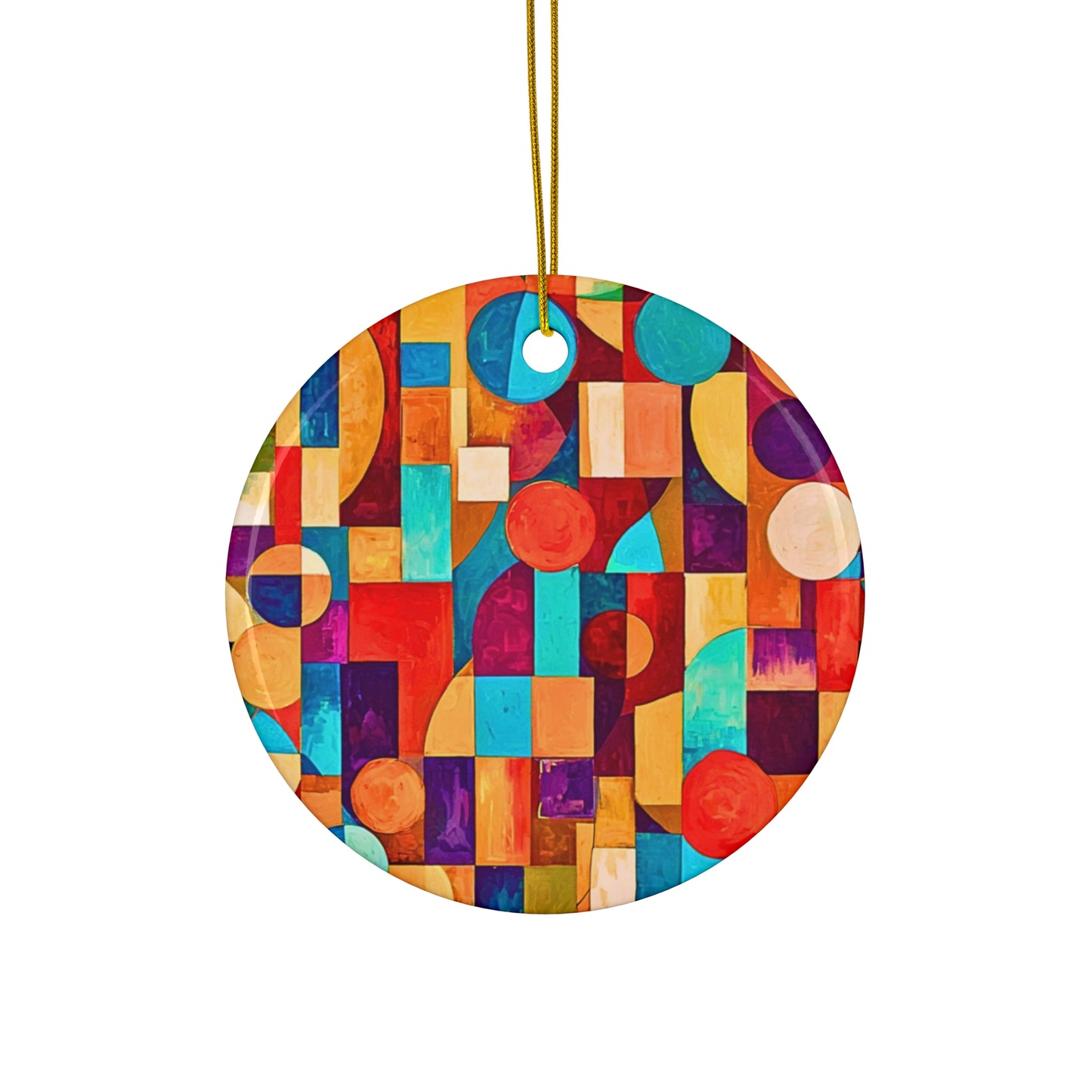 Painterly Cubist Decorative Ceramic Ornament