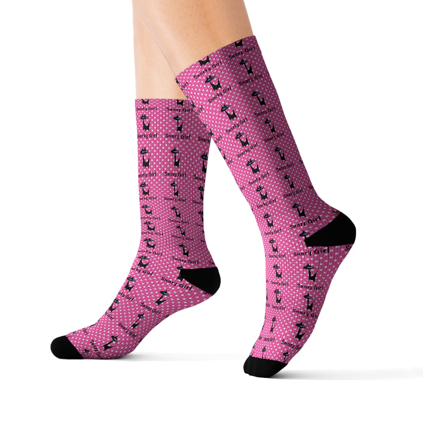 Snarky Girl Pink Decorative Decorative Sublimation Socks