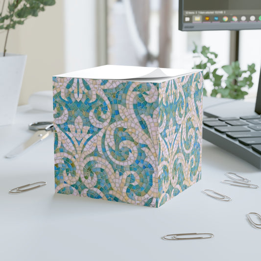 Aqua Mosaic Tile Decorative Paper Note Cube