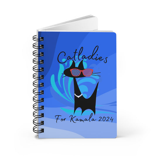 Cat Ladies for Kamala 2024 Writing Inspiration Sketch Spiral Bound Journal