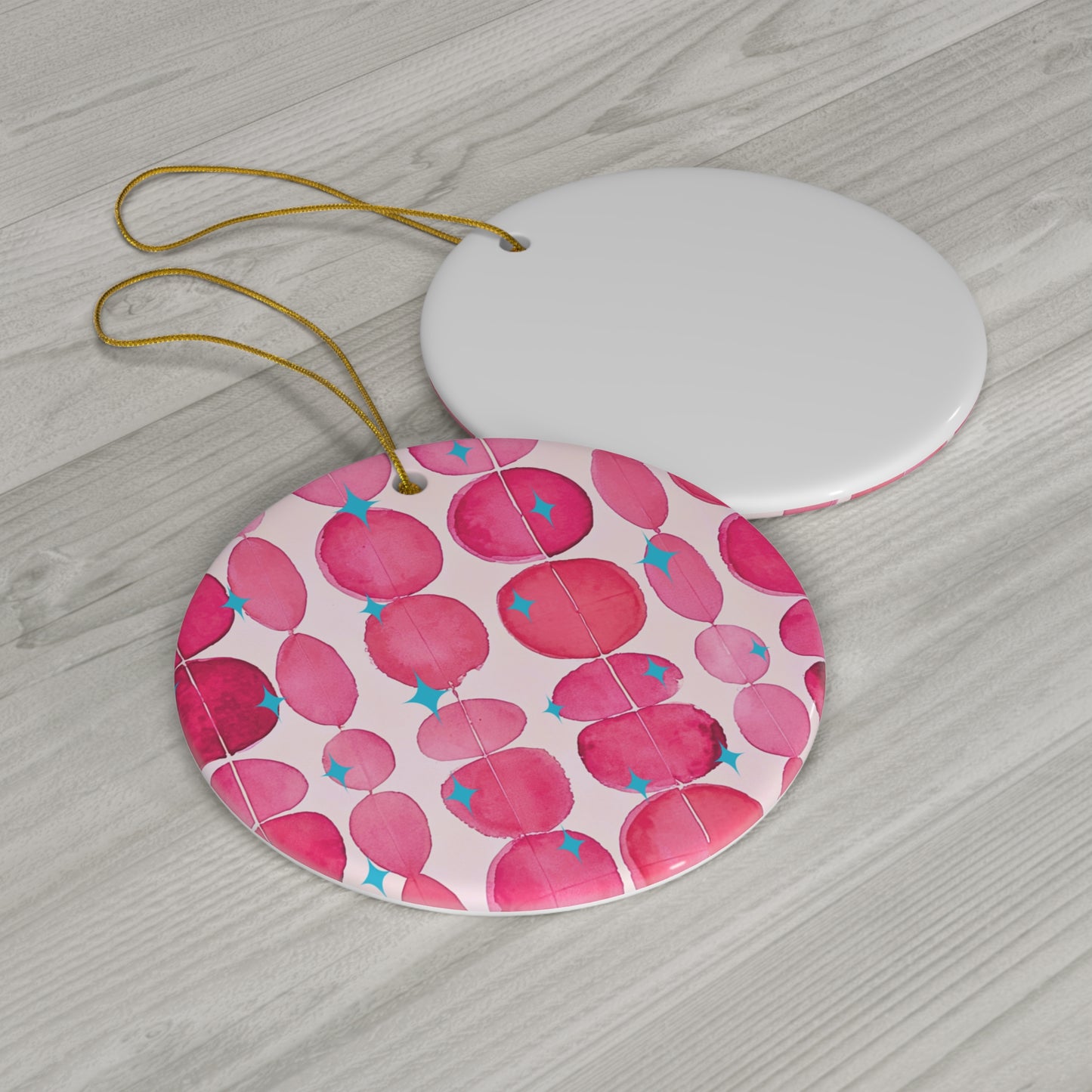 Pink Ovals Ceramic Ornament