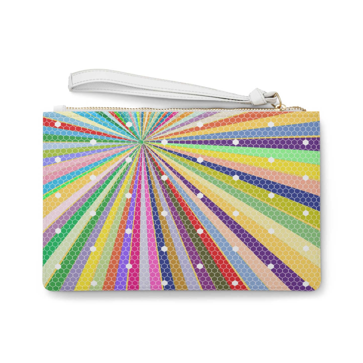 Spiral Spectrum Rainbow Holiday Vegan Leather Errands Evening Pouch Clutch Bag