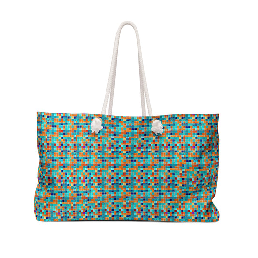 Fall Mosaic Jewel Tile Pattern Shopper Market Weekender Bag