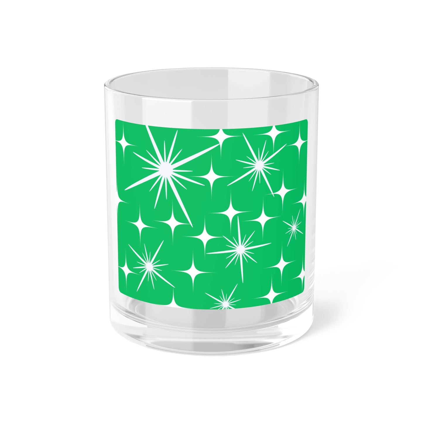 Midcentury Modern Stars Celestial Green Cocktail Party Beverage Entertaining Bar Glass