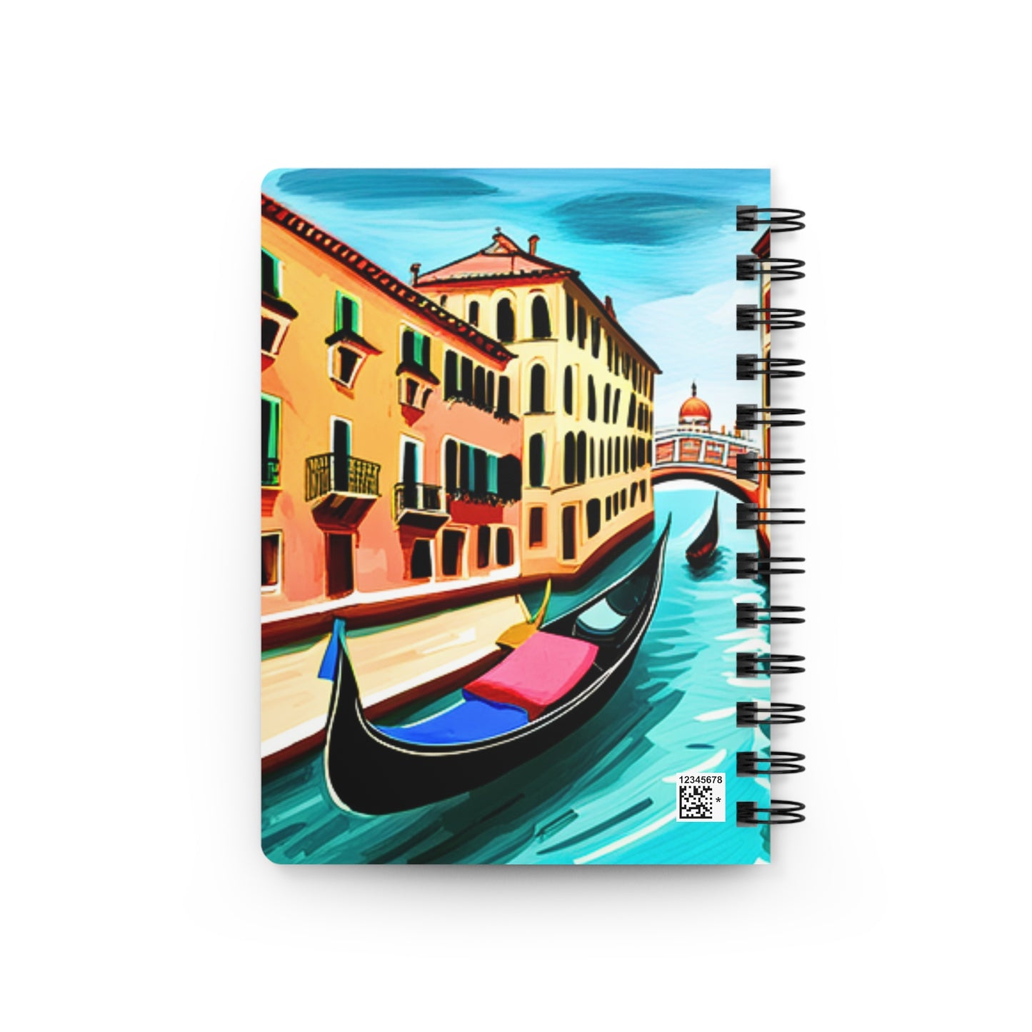 Venetian Gondola Grand Canal Venice Italy Travel Writing Sketch Inspiration Spiral Bound Journal