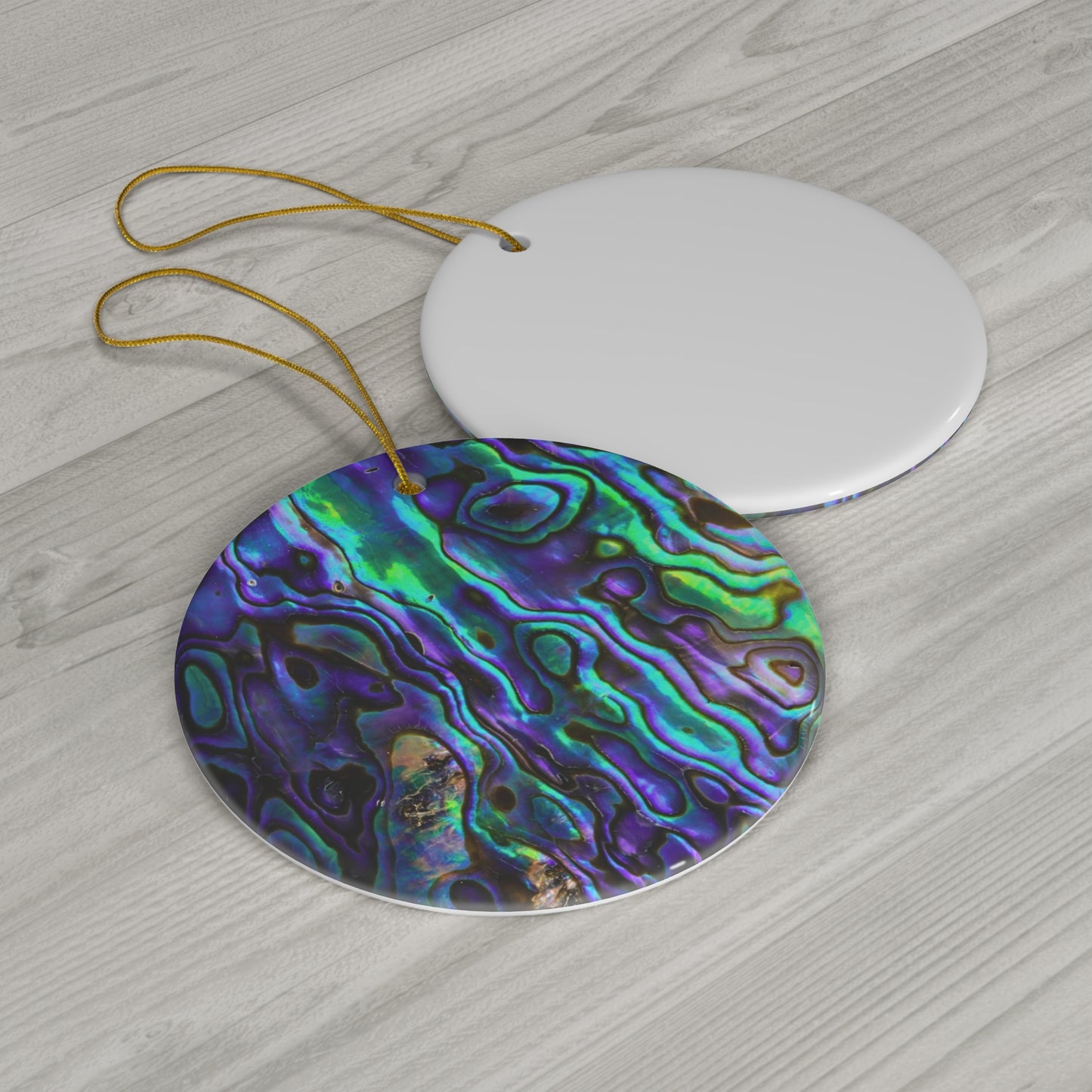 Abalone Jewels Natural Shell Ocean Abstract Ceramic Ornament