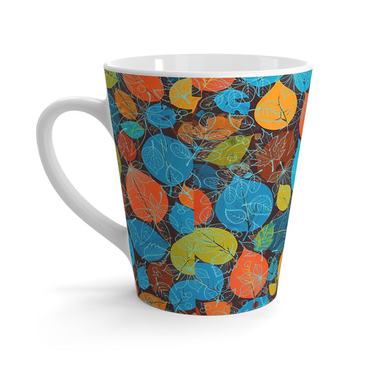 Scattered Leaves Cappuccino Latte Mug