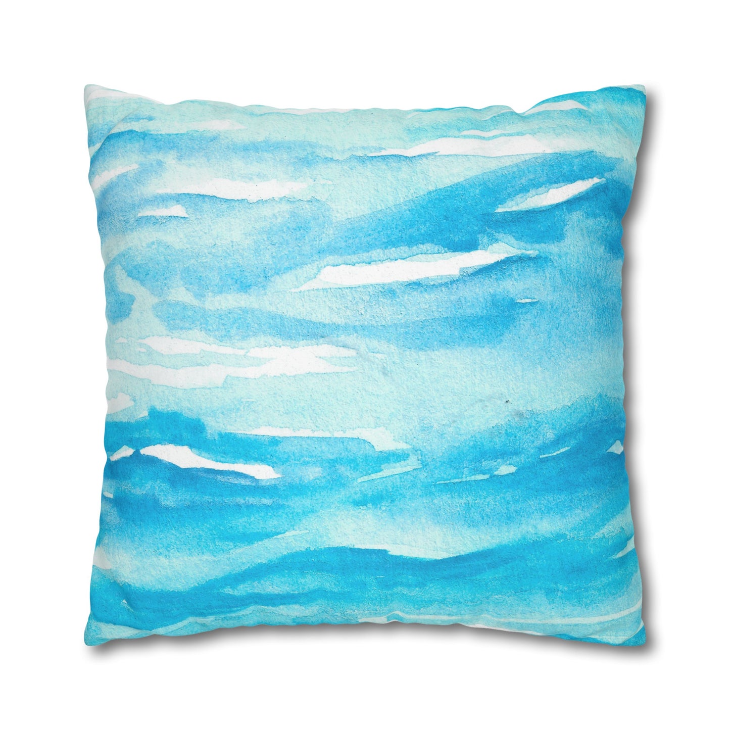 Coastal Summer Starfish Watercolor Decorative Square Poly Canvas Pillow Cover (Limited Edition June 2024)