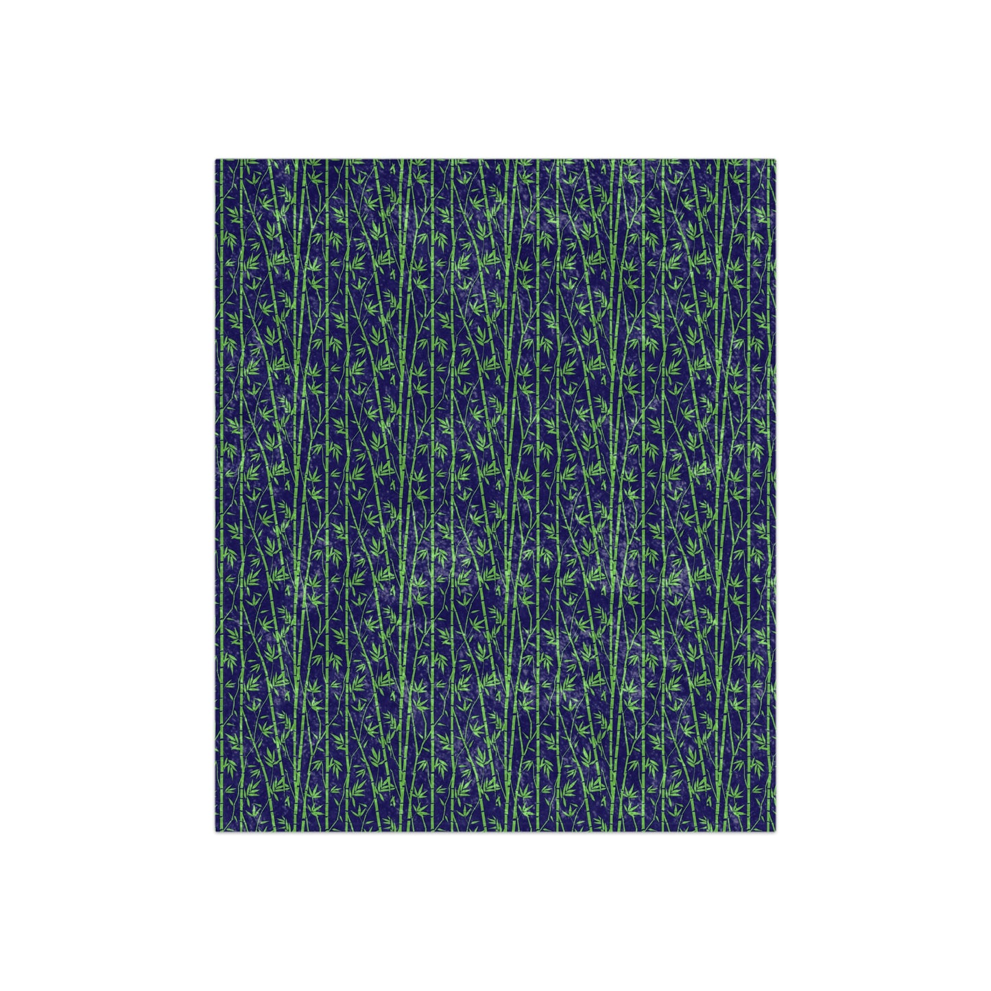 Bamboo Zen Meditation Garden Midnight Blue/Black Decorative Warm Cozy Lounge Shimmer Crushed Velvet Blanket