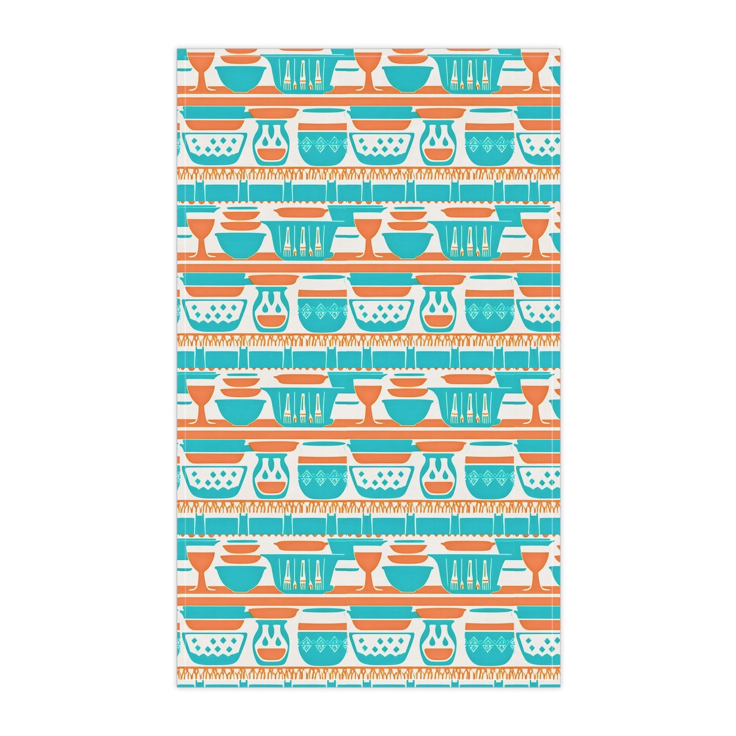 Thrift Store Midcentury Modern Retro Casserole Dishes Decorative Kitchen Tea Towel/Bar Towel