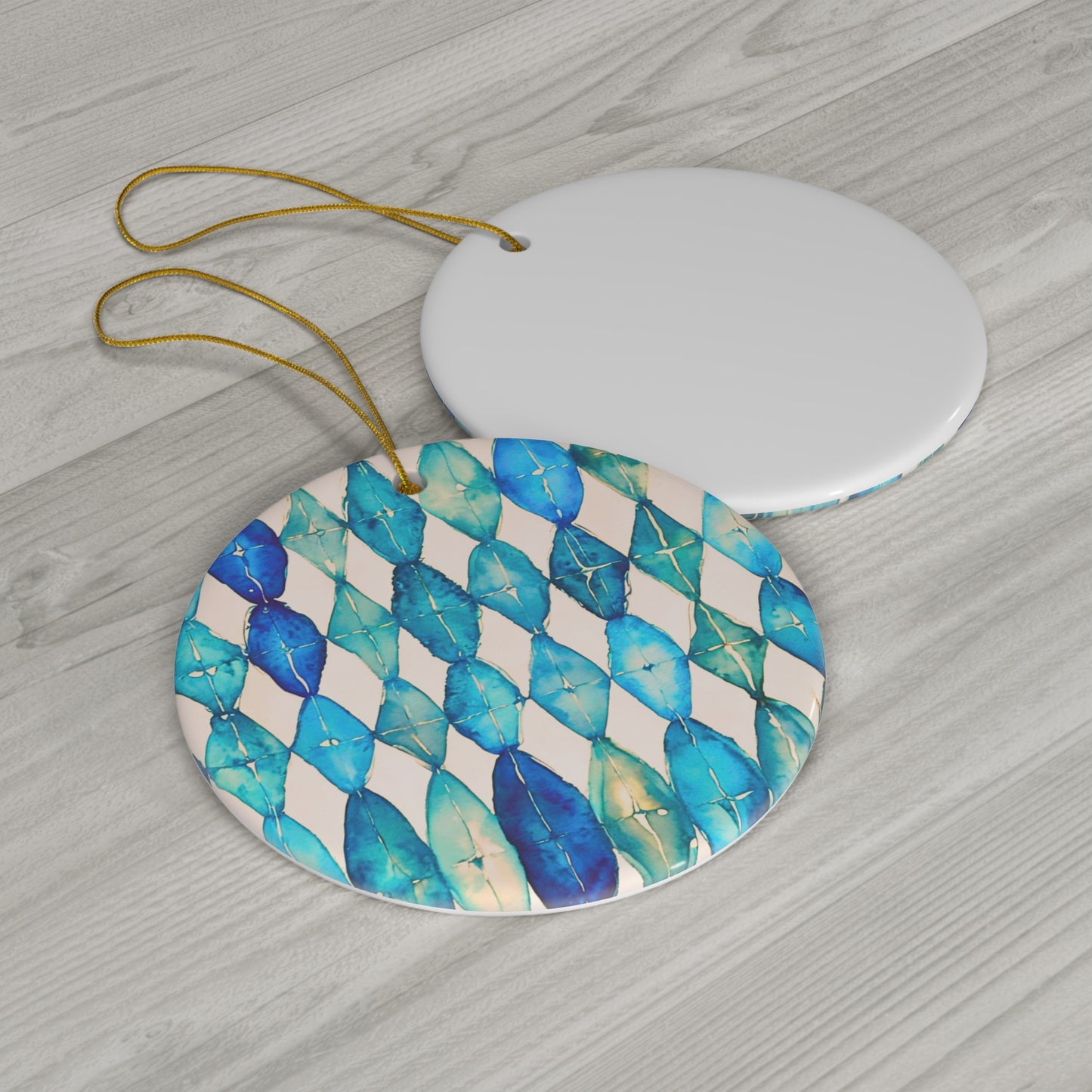 Seaside Argyles Ceramic Ornament