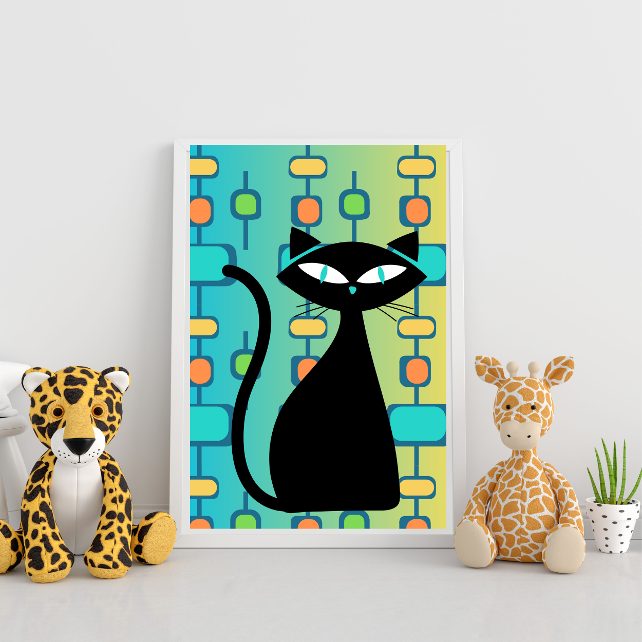 Atomic Cat Midcentury Modern Digital Download