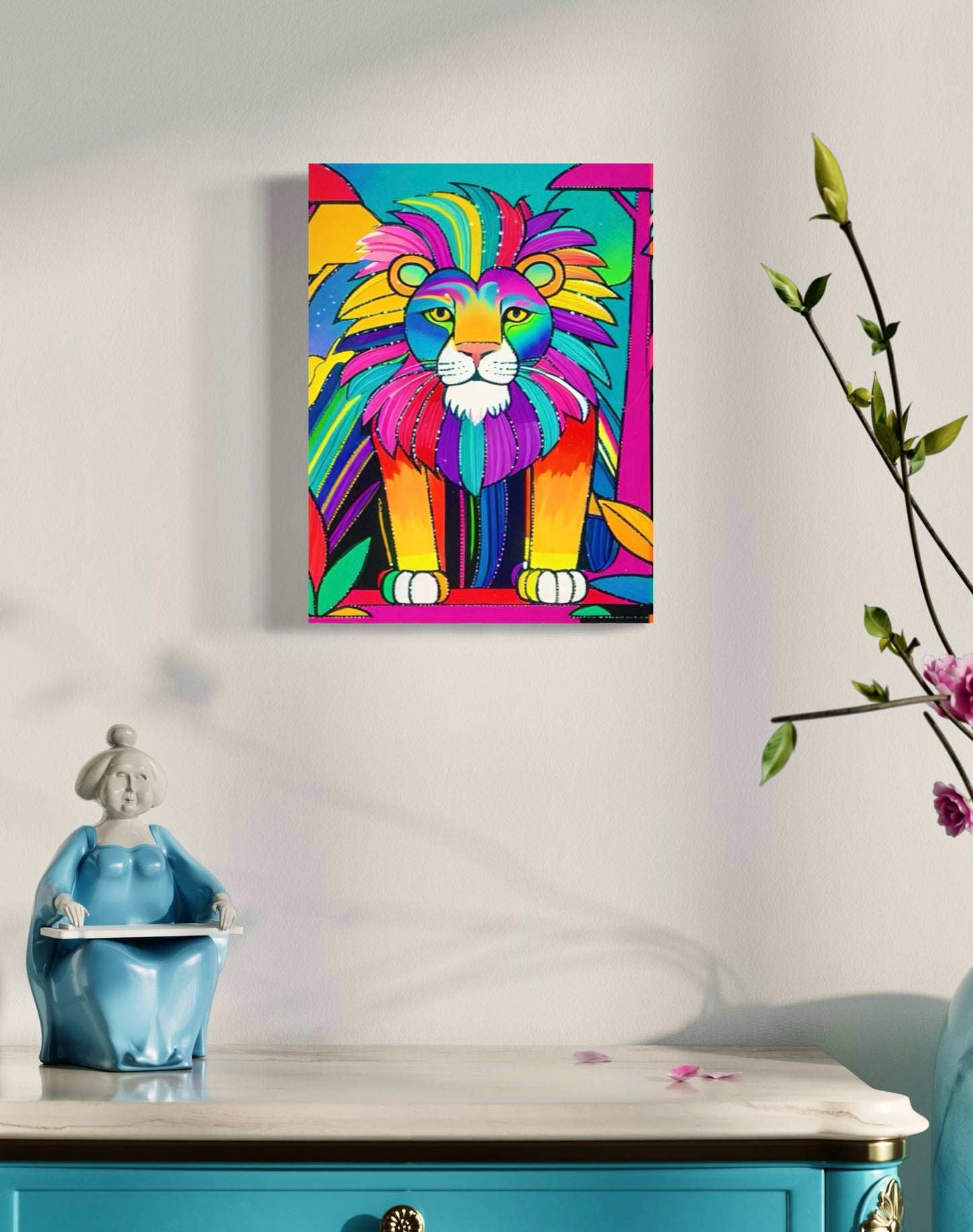 Electric Lion Pop Art Children's Room Canvas Gallery Wraps