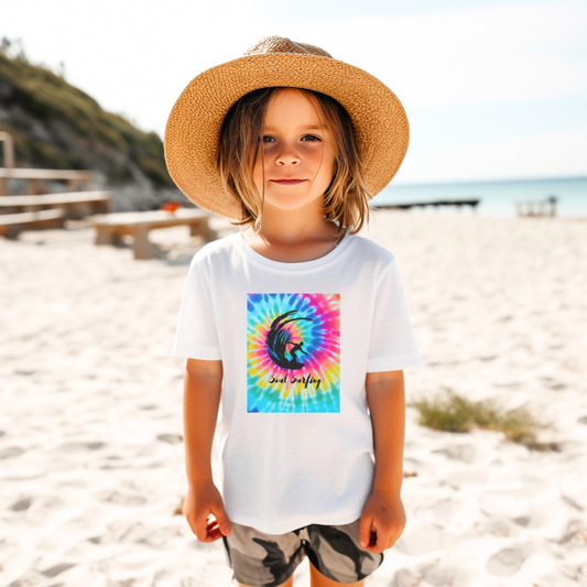Soul Surfing Tie Dye Surfing Hang Ten 1970s Vintage Youth Short Sleeve Tee