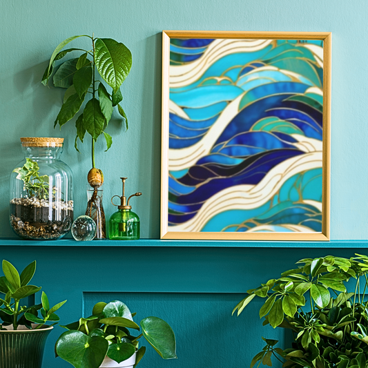 Cloisonne Waves Art Canvas Gallery Wraps